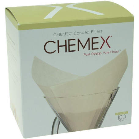 Chemex filtry čtvercové 6/8/10 šálků nebílené 100 ks