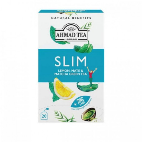 Ahmad Tea funkční čaj SLIM citron, maté a matcha 20 x 1,5 g