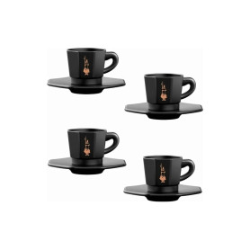 Stylové šálky na espresso Bialetti s podšálky - ikonický design pro milovníky kávy