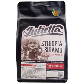 Julietta Ethiopia Sidamo čerstvě pražená zrnková káva 250 g