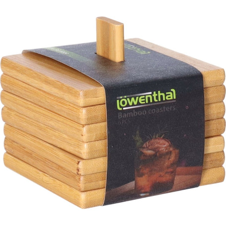Lowenthal – sada bambusových podložek se stojánkem, pohled zepředu