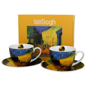 Noční terasa – sada 2 šálků na cappuccino, pohled zepředu