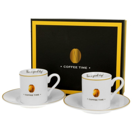 Coffee Time 2 – sada 2 šálků na espresso, pohled zepředu