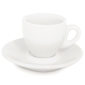 Espresso šálek s podšálkem 50 ml bílý – pohled zepředu