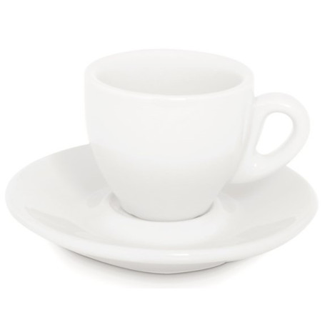 Espresso šálek s podšálkem 50 ml bílý – pohled zepředu