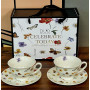 Luční květy a motýli Royal Flowers – dárková sada 2 porcelánových šálků 250 ml