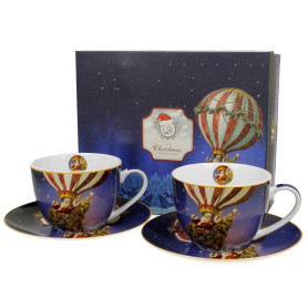 Santa Balloon cappuccino šálky s podšálky 2 ks 250 ml