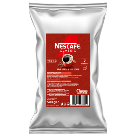 Nescafé Classic 500 g – instantní káva v balení vhodném pro domácnost i automaty, 100% přírodní složení